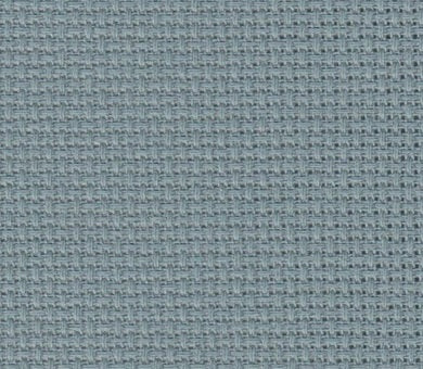 A close-up of premium 16-count Aida in grey green misty blue cloth, showcasing its precise even-weave grid. The fabric features a crisp, firm texture in a neutral tone, ideal for detailed cross-stitch projects that require a cleaner, more refined look than standard Aida