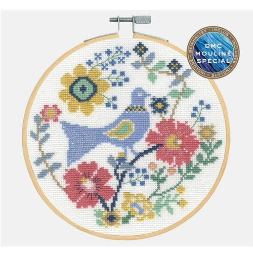 DMC Counted Cross Stitch Kit - A bird in the Flower