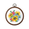 Olympus thread embroidery cross stitch kit with hoop no. 7446 bouquet of sunflowers