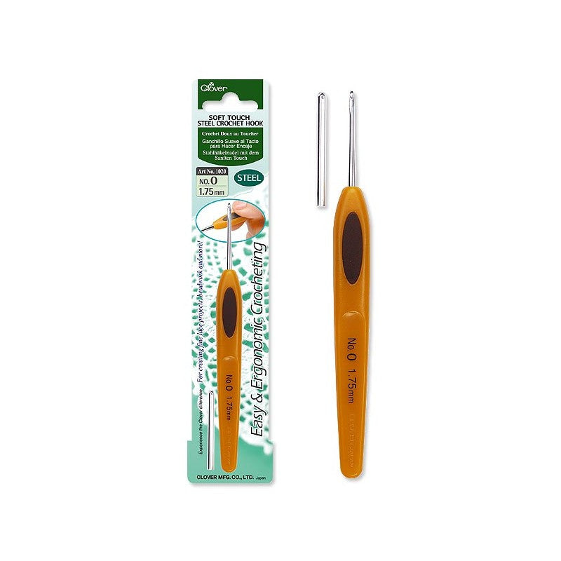 Clover Soft Touch Steel Crochet Hook (from 1.0mm-6.0mm)