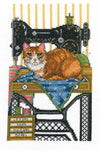 Vintage Sewing Cat Cross Stitch Kit